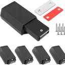 Heavy Duty Push to Open Door Latch, 5 Pack Black Magnetic Push Latches, Hidden Push Touch Latch Hardware for Push to Open Cabinet, Magnetic Door Catch for Cabinet Drawer Wardrobe Kitchen Door