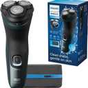 Philips Norelco Shaver 2600 Series, Wet and Dry Electric Shaver, Pop-up Trimmer, P-Cap, Travel Pouch, Dark Forest Green, Model X3052/91