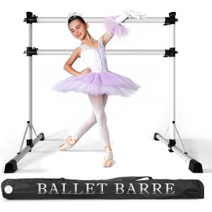 New & Improved 4 Ft Steel Double Ballet Barre with Carry Bag and Beginner Guide,Adjustable&Portable Ballet Barre for Home and Gym,Quality Ballet bar Anti-Wobble,Stretching Dance bar