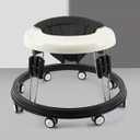 LEIYTFE Adjustable Baby Walker,Anti-Rollover Walker for Baby 6-18Months, Baby Walker with Wheels,Suitable for All Terrains,Oldschool Round Shape Baby Walker (Color : Black)