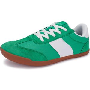 WHITIN Women's Wide Toe Box Barefoot Shoes | Fashion Suede Patchwork Design | Zero Drop Sole (Green Gum), WHITIN Women's Wide Toe Box Barefoot Shoes | Fashion Suede Patchwork Design | Zero Drop Sole (Green Gum),