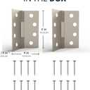 MEGA HANDLES Door Hinges with Square Corners (2 Pack) - 4x4'' Zinc Alloy Door Hinge Set, Interior Heavy Duty Hinges for Bedroom, Bathroom - Screws Included - Satin Nickel