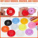 Tanstic 20Pcs 1.9 Inch Resin Buttons Resin Sewing Buttons 10 Mixed Colors 4 Hole Button with Embroidery Thread, Sewing Needles for Sewing Crafts DIY