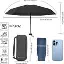 Compact Mini Windproof Travel Umbrella-UPF 50+ Sun & Rain Protection, Small Folding Design Fits in Pocket or Purse, Lightweight Portable with Case for Women, Men & Kids