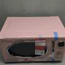 Nostalgia Retro Compact Countertop Microwave Oven 0.7 Cu. Ft. -700-Watts with LED Digital Display-Child Lock-Easy Clean Interior-Pink