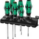 WERA 05105650001 334/6 Rack Screwdriver Set Kraftform Plus Lasertip and Rack, 6 Pieces (One Size)