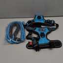 No Pull Dog Harness Adjustable Reflective Oxford Easy Control Medium Large Dog Harness with A Free Heavy Duty 5ft Dog Leash (L (Neck: 18"-25.5", Chest: 24.5"-33"), Blue Harness+Leash)
