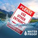 Please Use Other Entrance Sign Aluminum 12x8 Inch Right Arrow Metal Waterproof for Enter Outdoor Business Office 2 Pack