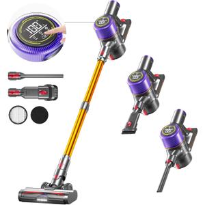 Cordless Vacuum Cleaner, 45Kpa/550W Vacuum Cleaners for Home with Touch Display,Up to 50 Mins Runtime,1.5L Dust Cup, Anti-Tangle Brush,Lightweight Cordless Stick Vacuum for Hard Floor,Carpet,Pet Hair