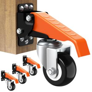 Ronlap Workbench Casters Kit 660 Lbs Capacity, 2.5" Heavy Duty Retractable Casters 4 Pack, Side Mounted Adjustable Table Stepdown Casters