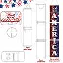 Patriotic Porch Sign 47" H 4th of July Door Decorations for Front Porch Wooden Red White Blue Vertical God Bless America Sign Outdoor Memorial Day Decorations for 250th Anniversary Outdoor