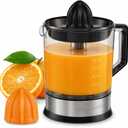 Elite Gourmet ETS740 BPA-Free 40-Watt Electric Citrus Juicer with 2 Cones, Compact, Large Volume, Pulp Control, Oranges, Lemons, Limes, Grapefruits with Easy Pour Spout, 1.2L, Black/Stainless Steel