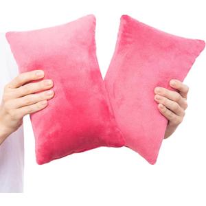 1 MIDDLE ONE 2 Pack Small Pillow, Memory Foam Mini Pillow 11 X 7 Inches for Travel, Sleeping, Nap and Neck, Knee, Lumbar Support, Tiny Cushion for Pet, Dogs (Red)
