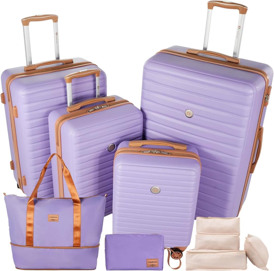 Travelhouse 10-Piece Hardshell Luggage Set with Spinner Wheels & TSA Lock