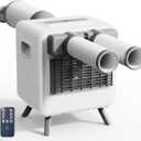 Tent Air Conditioner - Portable Air Conditioner 3300BTU, Compact Air Cooler AC Unit, 24 Hours Timer, Safety Lock, 3 Modes for Tent, Camping, RV, Truck, 110v Plug in, No Battery (White)