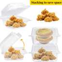 100 Pcs Clear Hinged Plastic Containers with Lids,Individual Cake Slice Containers,Square Plastic Food Container,Disposable Clamshell Take Out Containers for Cakes,Cookies,Pasta,Sandwiches,Salad