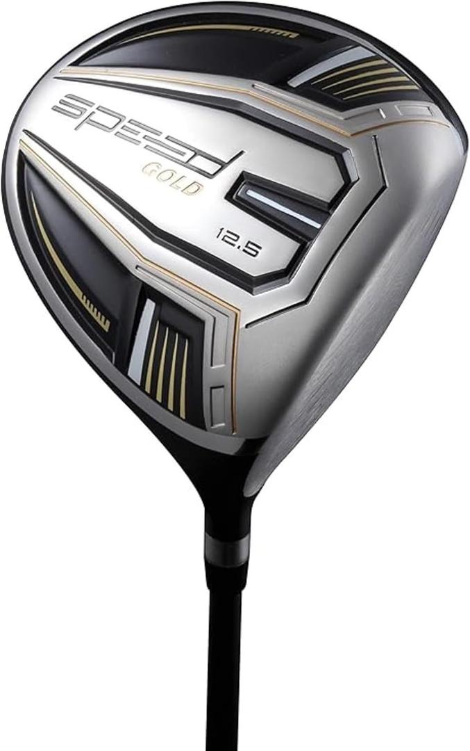Speed System - Golf Driver - Gold 12.5° Loft, Right | Titanium Head, Oversized Sweet Spot, Lightweight Graphite Shaft, Aerodynamic, USGA Conforming, Headcover