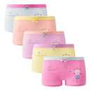 SYDMXWZ Cute Kitty Cat Print Girls Boyshorts Underwear – Soft Cotton Undies for Kids Age 8-12 Years, Pack of 5, Comfortable & Breathable for Everyday Wear (8Y-12Y)
