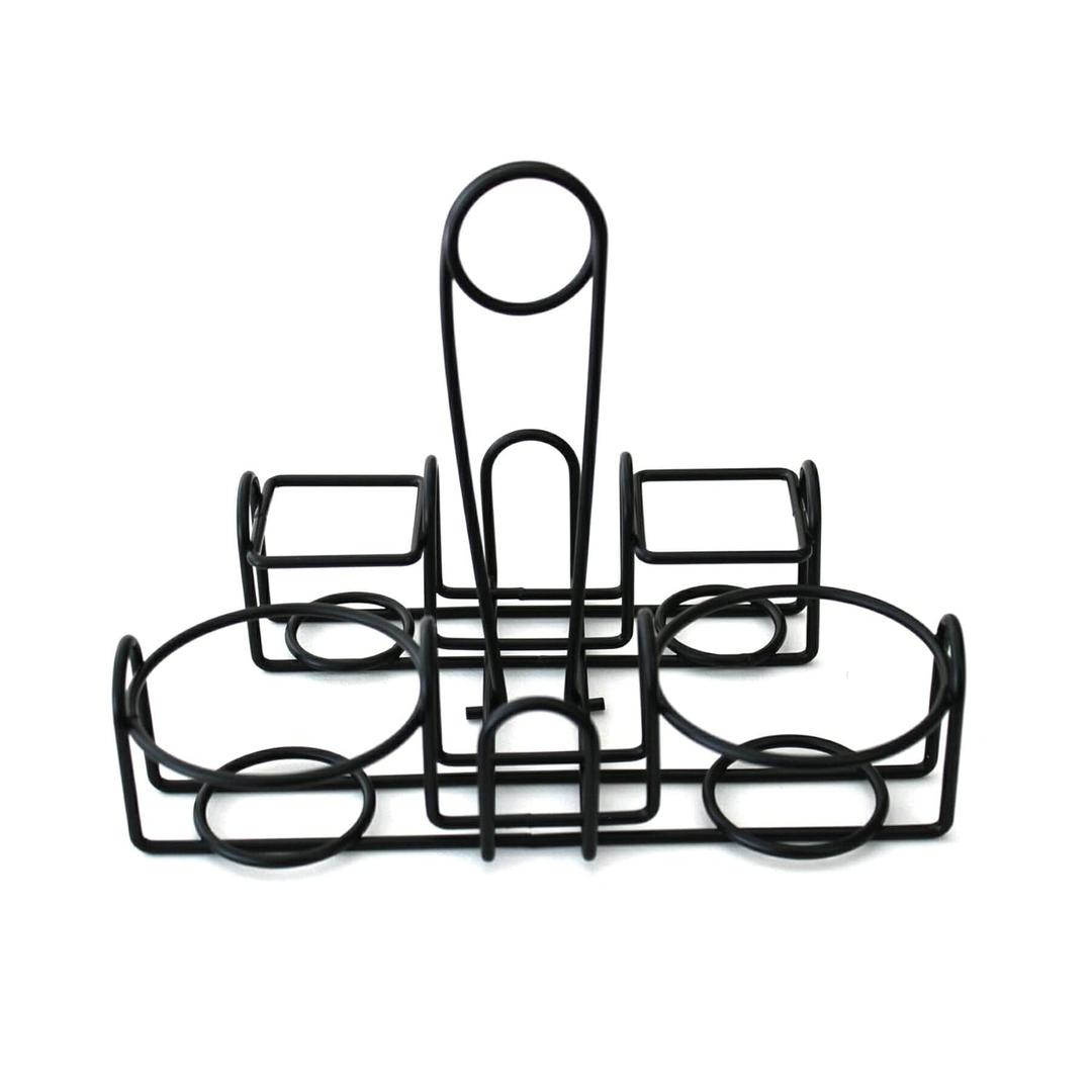 G.E.T. 4-93736 Black 9 Wire Caddy for Round Table Pizza, 6" Tall Metal Specialty Servingware Collection