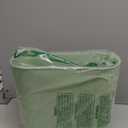 Supteron Bathroom Can with Lid 3.2 Gallon Narrow Can Small Plastic Bin 12 Liter with Press Type Lid for Bedroom Bathroom, Mint Green