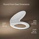 KOHLER 4639-RL-0 Cachet ReadyLatch Round Toilet Seat Soft Close, White, Round, Ready Latch