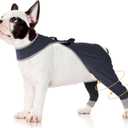 Adjustable Dog Hind Leg Knee Brace, Breathable Anti-Licking Recovery Sleeve, Easy On/Off for Post Surgery, Wound Healing & Joint Support, Comfortable Protective Wrap for Dogs, Rear Both Leg,M