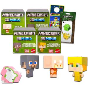 Minecraft Cake Toppers 4 Pack - Bundle with 4 Mini Figures for Parties, Birthdays, Events Plus More | Minecraft Party Decorations for Kids (Assortment May Vary)
