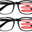 SIGVAN Progressive Multifocal Computer Glasses Women Men Blue Light Blocking Reading Glasses Spring Hinge Readers (2 Black, 2.75)
