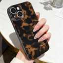 Compatible with iPhone 15 Case 6.1 inch,Tortoise Shell Retro Amber Brown Cheetah Print Leopard, Classic Soft TPU Protective Shockproof Case for iPhone 15