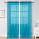 OWENIE Marine Sheer Curtains 96 Inch Length, Elegant Sheer Curtains for Bedroom, Window Voile Sheer Curtain Panels/Drapes/Treatment for Living Room, 2Pcs, Each 42" W x 96" L