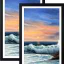 LUCKYLIFE 12x18 Poster Frame Black Set of 2, Display Pictures 11x17 with Mat or 12x18 without Mat, Wall Mount