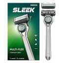 DORCO SLEEK 6 Blade Razor for Men with 2 Cartridges | Men's Cartridge Razors with Razor Handle and Smooth Shaving Blades | Mens Razors with Multi-Flex Technology