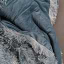 PERFEMET Fuzzy Faux Fur Comforter Set Queen Size 3 Pcs Colorful Plush Shaggy Tie Dye Teal Blue Bedding Set Ultra Soft Comfy Fluffy Furry Velvet Quilt Set(Turquoise, Queen)