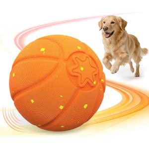 Invengo Interactive Dog Ball, Automatic Rolling Dog Toys with 3 Play Modes, E-TPU Material Dog Balls, IP65 Waterproof Interactive Dog Toys for Medium Dogs(Orange)