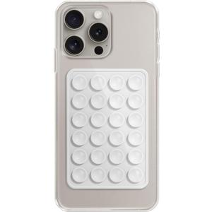 Phone Holder with Silicone Suction Mount, Universal Mobile Stand (White)