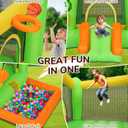 Inflatable Bounce House, Indoor Outdoor Blow up Bouncy House Bouncer Castle with Splash Pool, Bouncer, Blow up Jump Bouncy Castle Water Park for Teens Backyard Party, Green 15 x 15 x 16 inches