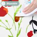 misaya Oval Waterproof Vinyl Table Cloth, Wipeable Tablecloth with Flannel Backing, Plastic Table Cover for Dinner, Picnic, Indoor and Outdoor (Flowers, 52" x 70")