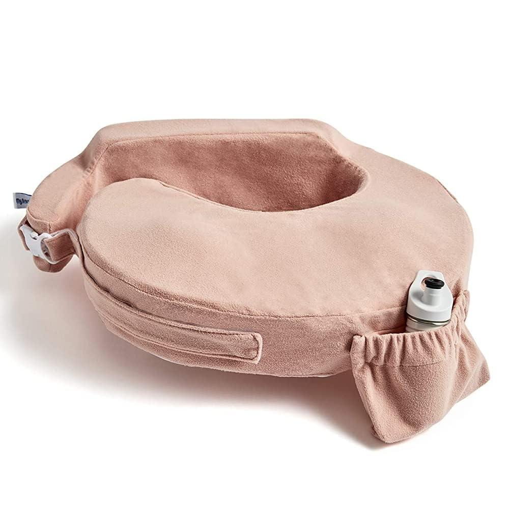 My Brest Friend Nursing Pillow - Deluxe - Enhanced Comfort w/ Slipcover - Ergonomic Breastfeeding Pillow For Ultimate Support For Mom & Baby - Adjustable Pillow W/ Handy Side Pocket, Soft Rose (Soft Rose)