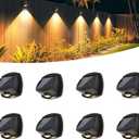 SOLPEX Solar Lights Outdoor Waterproof IP65, Solar Stair Lights Outdoor for Fence, Deck, Step, Dual Color LED 3 Lighting Modes House Wall Light for Porch, Backyard, Fence, Garden Decor-8 Pack