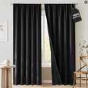 NICETOWN 100% Black Out Curtains 84 inch Long for Living Room, Rod Pocket Blackout Window Treatment Thermal Curtains & Drapes for Bedroom, W52 x L84, 2 Panels