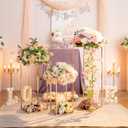 Cylinder Pedestal Stands for Party: Three-Piece Set - 15.7/23.6"/31.5" Tall Cake Pedestal Stand for Party - Gold Cylinder Cake Table for Outdoor Indoor