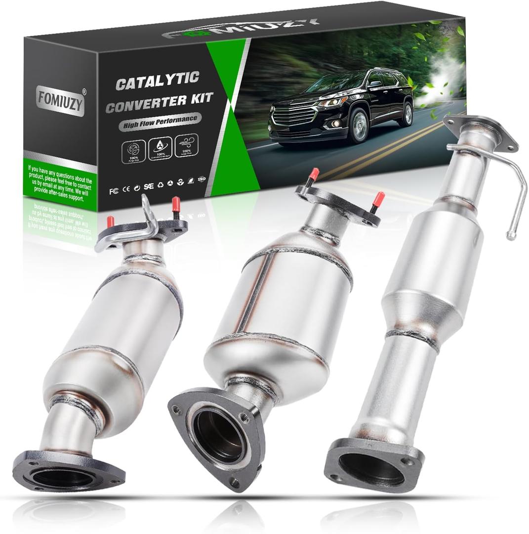 High Flow Front Catalytic Converter Kit Direct-Fit Chevy Traverse 2009 2010 2011 2012 2013 2014 2015 2016 2017 GMC Acadia 2007-2017 Buick Enclave 2008-2017 Saturn Outlook 2007-2010 3.6L