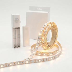 Motion Sensor LED Light Strip Battery Powered, 3 Lighting Modes(Always-On/Motion/Off)6.5ft Wireless Under Cabinet Lighting,Warm White 3000K with Hook and Loop Battery Box(4xAAA Required,Not Included)