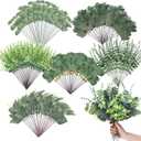 Ceenna 300 Pcs 6 Kinds Mixed Eucalyptus Leaves Stems Bulk Artificial Eucalyptus Leaves Sprays Silver Dollar Faux Greenery Picks Bundle for Wedding Vase Floral Arrangement Decor