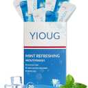 Travel Mouthwash Packets to Go, Alcohol Free, Mint Mouth Wash for Adults, Long-Lasting Freshness - 20 Individually Wrapped Mints & Breath Strips with Xylitol, Purse Mini Essentials