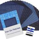 HTVRONT Iron on Patches for Clothes, 20PCS Iron on Patches for Jeans 3" by 4-1/4", 4 Shades of Cotton Denim Clothing Repair and Decoration Kit for DIY Repair, Crafting, Embellishment