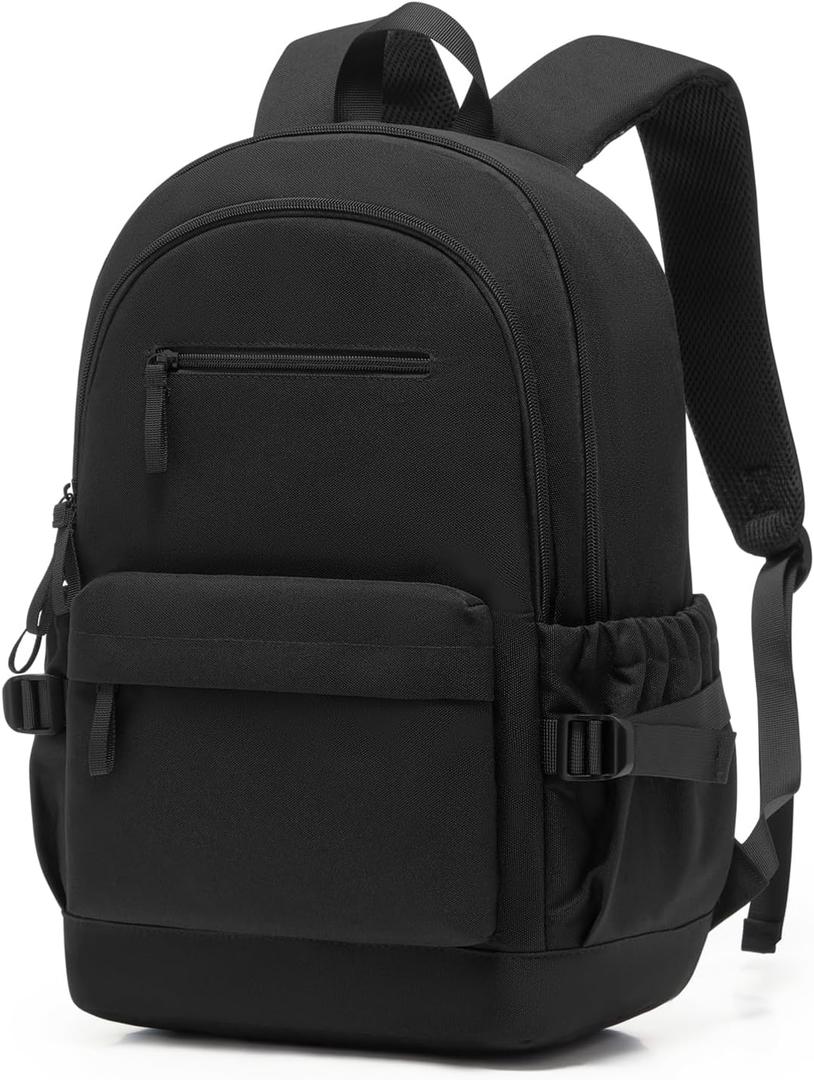 School Backpack for Girls Boys, 15.6 Inch Waterproof Travel Laptop Backpack for Women Men, Lightweight Durable College High School Book bag, Black