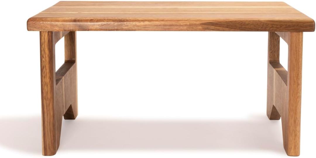 Coffee Station Organizer Shlef Acacia Wood Kitchen Cabinet Counter Shelf Coffee Bar Bathroom Shelf Risers Desktop Organizer Shlef Display Stand for Home Office Decor