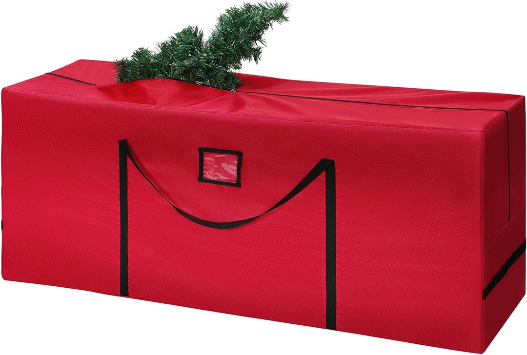 Tavaleu Christmas Tree Storage Bag - 7.5 FT Xmas Holiday Tree, Heavy Duty Oxford Dual Pockets, Zippered Bag, Carry Handles. Protects Against Dust (Solid)