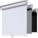 Cordless Roller Shades Blackout Blinds for Windows Room Darkening Rolled Up Shades with Spring System, UV Protection Window Shades Door Blinds for Home and Office (70" W x 72" H, White)